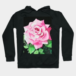 Pink red Rose watercolour painting fine art Hoodie